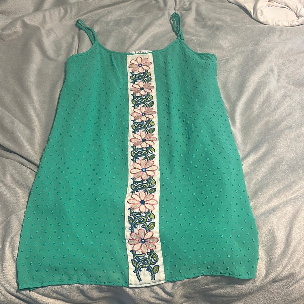 Vava by Joy Han Teal Textured Dress